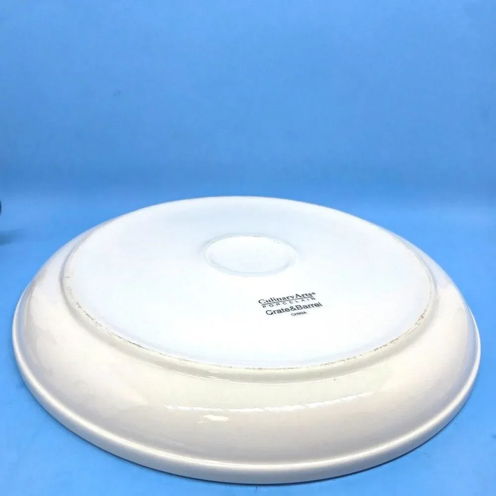 Culinary Arts For Crate And Barrel Set Of 2 White 10 1/2